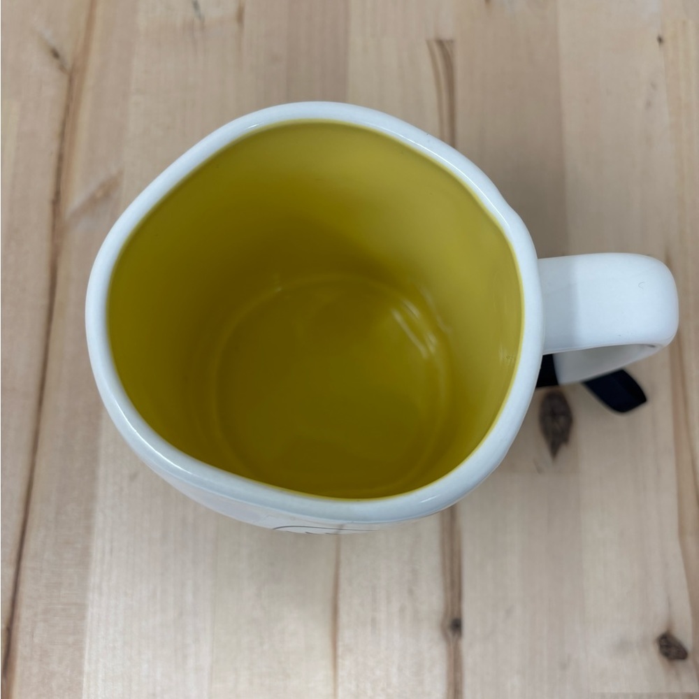 Rae Dunn WILDERNESS EXPLORER Mug White Ceramic Yellow Interior Double Sided New - Picture 3 of 4
